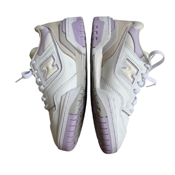 New Balance 550 Low Athletic Sneakers White Thistle Violet Youth Size 4.5 - Picture 5 of 9